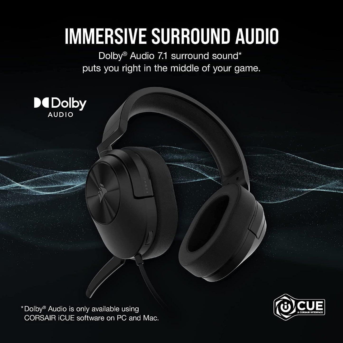 CORSAIR HS55 SURROUND HEADSET CARBON