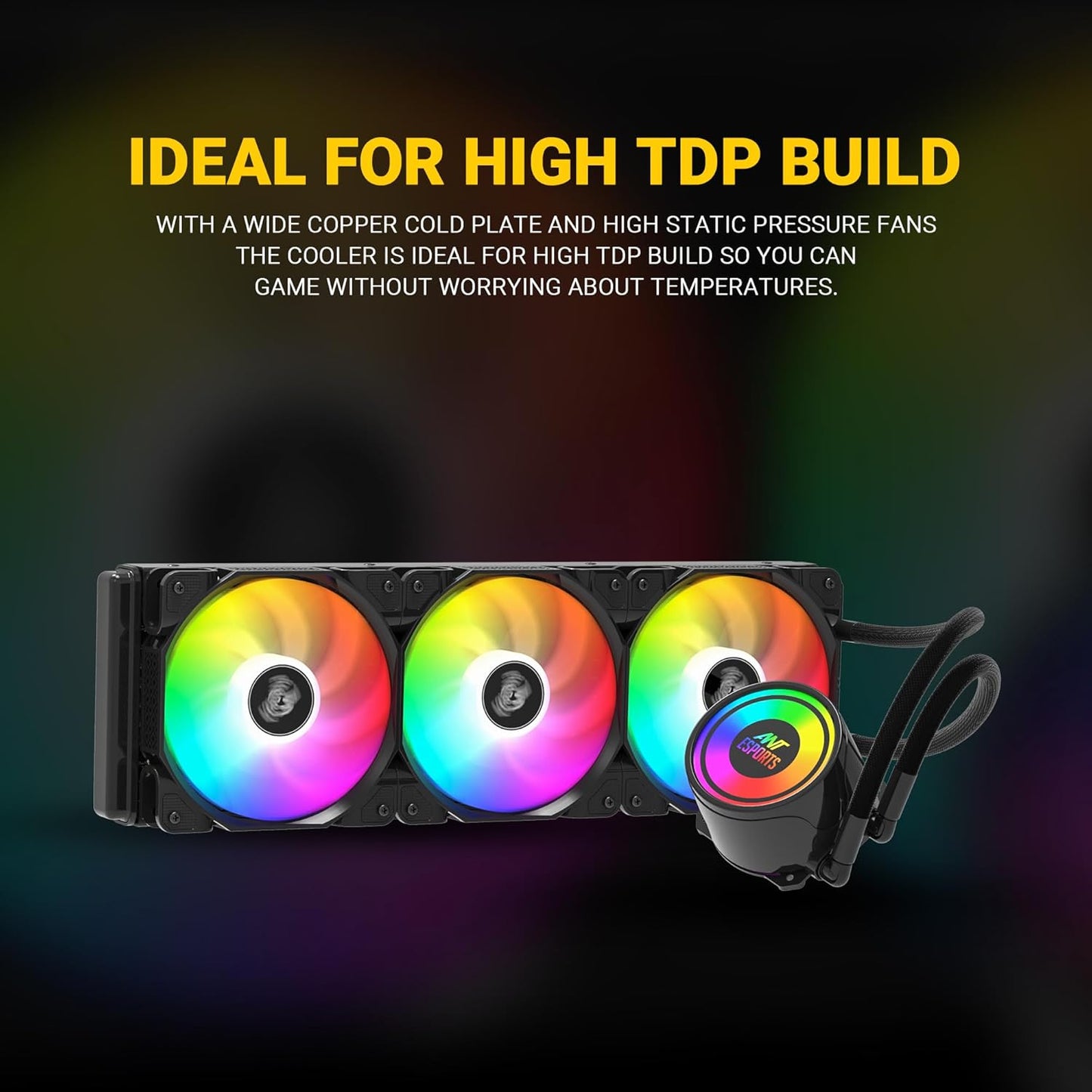 ANT ESPORTS ICE-360 ARGB 360MM AIO LIQUID COOLER BLACK