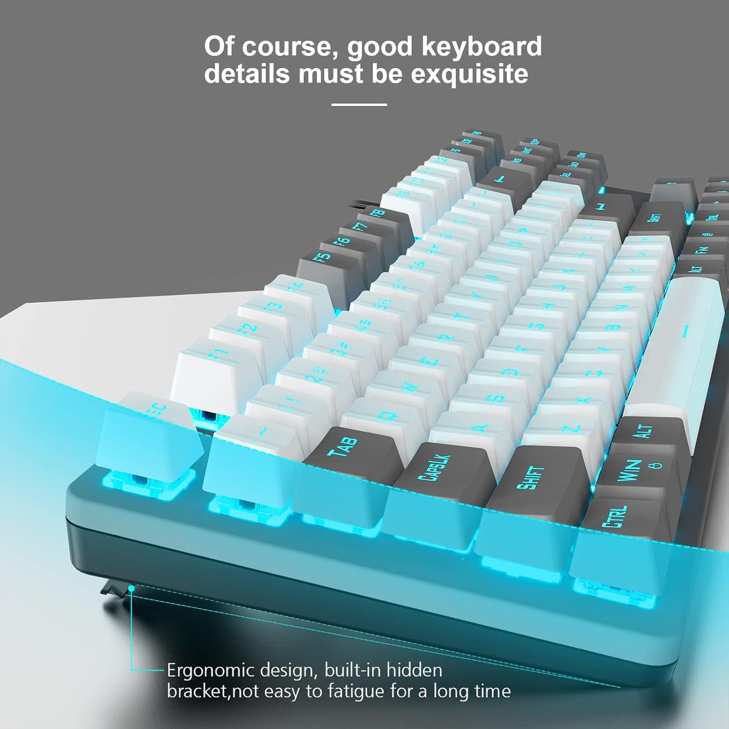AULA F3287 WIRED MECHANICAL KEYBOARD GREY WHITE