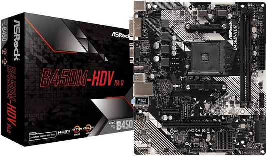 ASROCK B450M HDV R4.0 AMD AM4 MOTHERBOARD