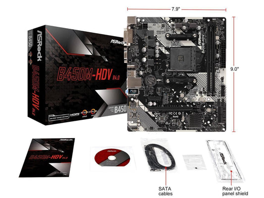 ASROCK B450M HDV R4.0 AMD AM4 MOTHERBOARD