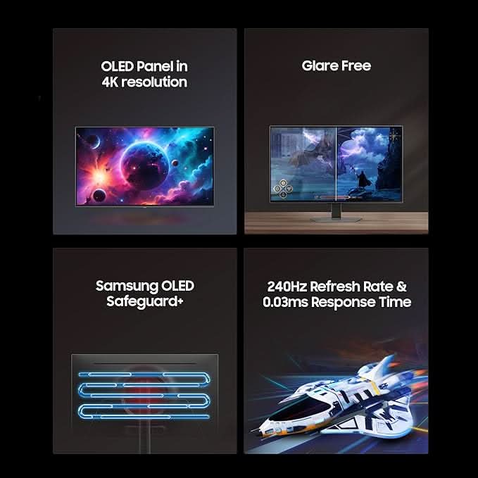 Samsung 27 Inch Odyssey G8 QD-OLED 4K Gaming Monitor LS27FG810SWXXL