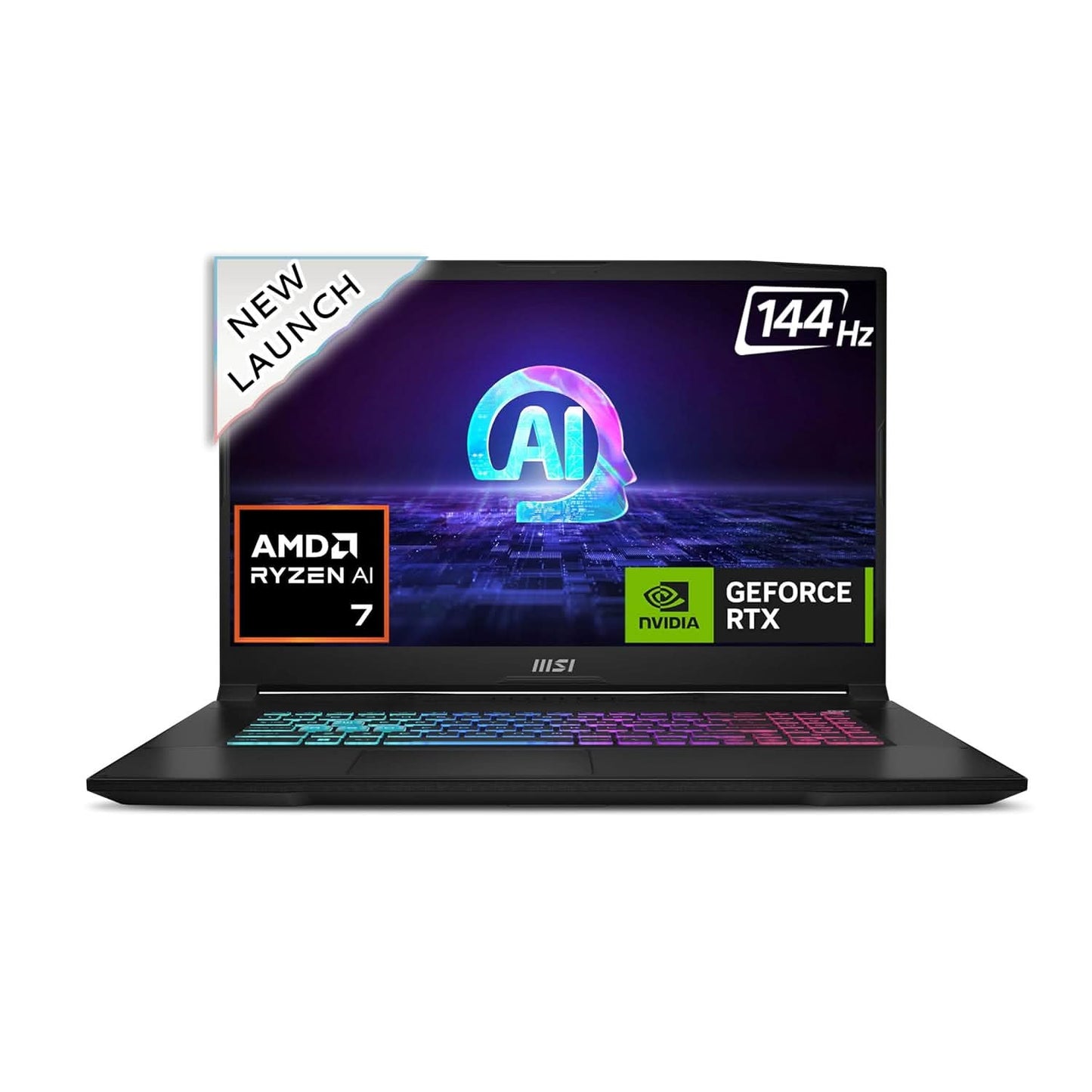 MSI KATANA A17 AI B8VF-845IN AMD Ryzen 7 8845HS Processor Windows 11 Home NVIDIA GeForce RTX 4060 Laptop 16GB, DDR5-5600 1TB*1 NVMe SSD 4-Zone RGB Gaming Keyboard with Copilot Key