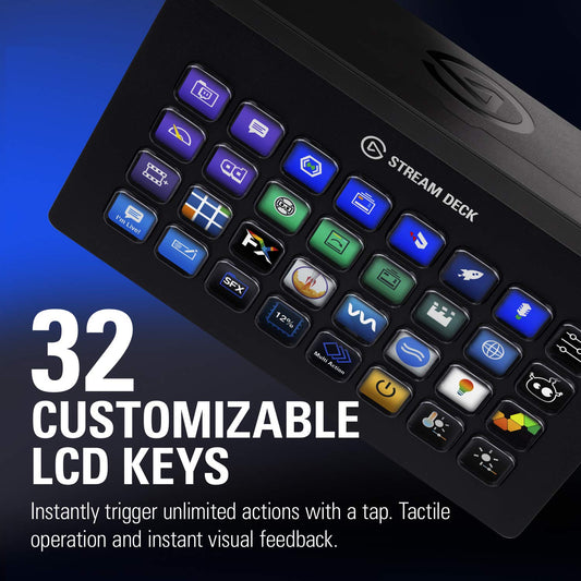 ELGATO STREAM DECK XL - ADVANCED STREAM CONTROL WITH 32 CUSTOMIZABLE LCD KEYS 10GAT9901