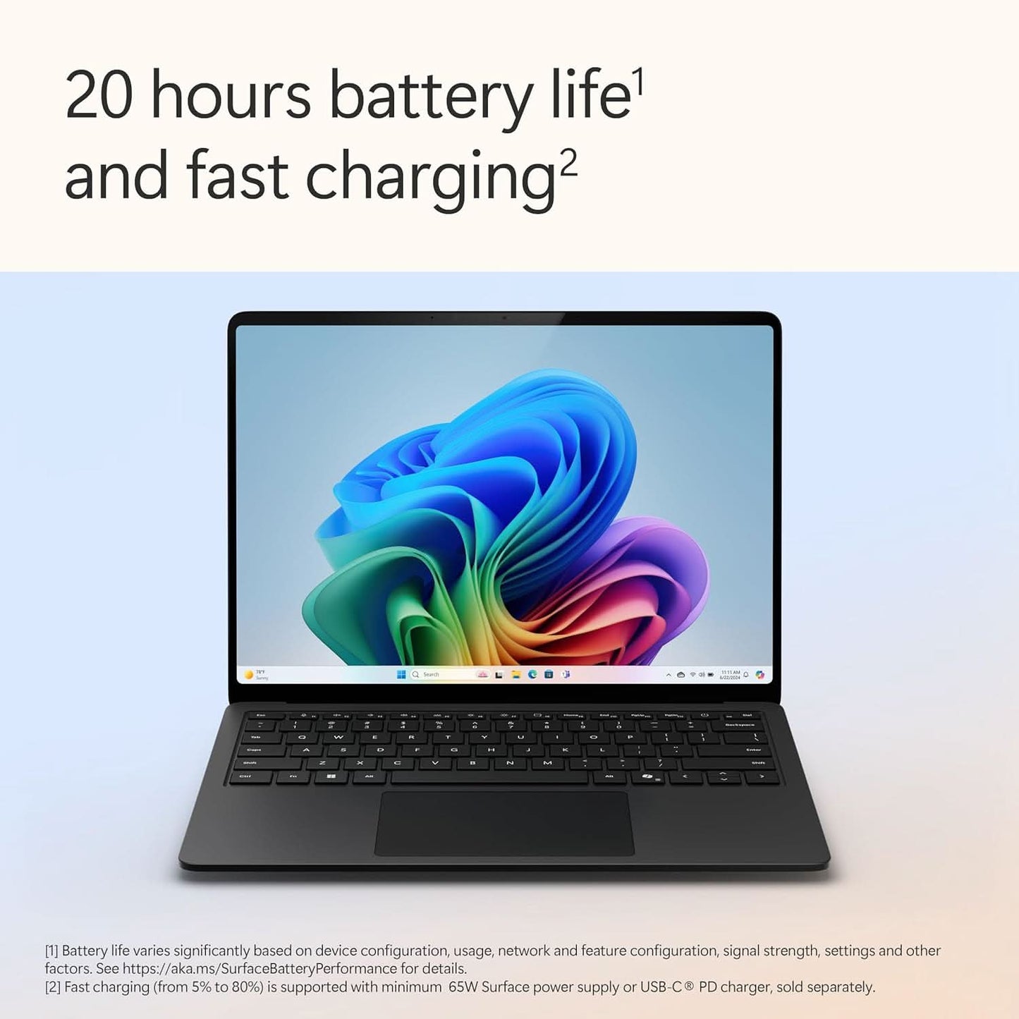 Microsoft New Surface Laptop (7th Edition) - Windows 11 Home Copilot + PC - 13.8” LCD PixelSense Touchscreen - Qualcomm Snapdragon X Elite (12 Core) - 16GB RAM - 512GB SSD - Graphite - ZGP-00059