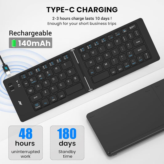 ANT ESPORTS WK150 FOLDABLE BLUETOOTH KEYBOARD BLACK (R-41285455) (ETA-SD-20241110951)