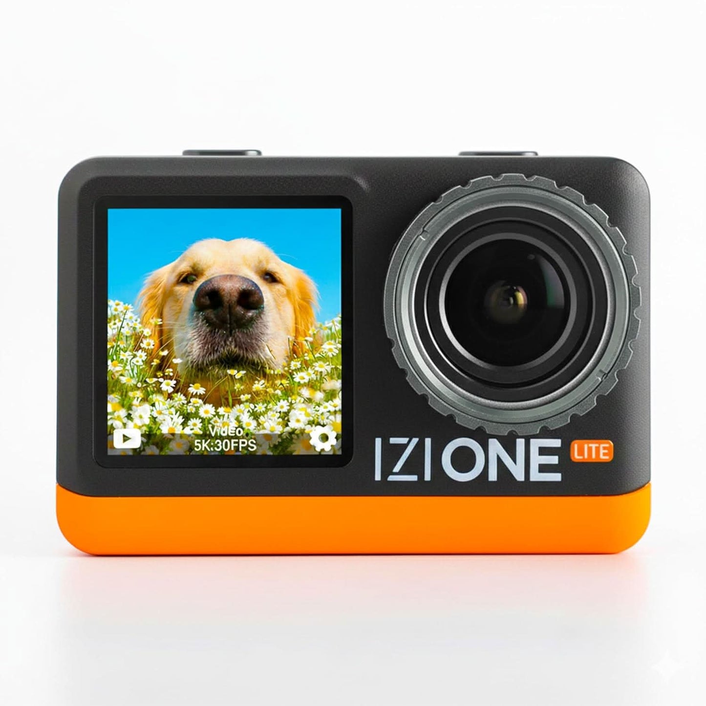 IZI One Lite 5K Action Camera 4K 60FPS 50MP Ultra HD Dual Screen EIS Stabilization 170 Wide Angle 30M Waterproof 2 Batteries 180 Min 18+ Accessories 256GB Support for Sports Bike Diving Vlog Travel
