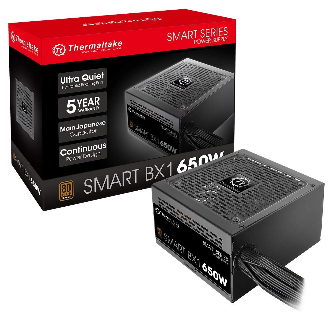 Thermaltake Smart BX1 650W 80 Plus Bronze Non Modular Power Supply, PS-SPD-0650NNFABU-1