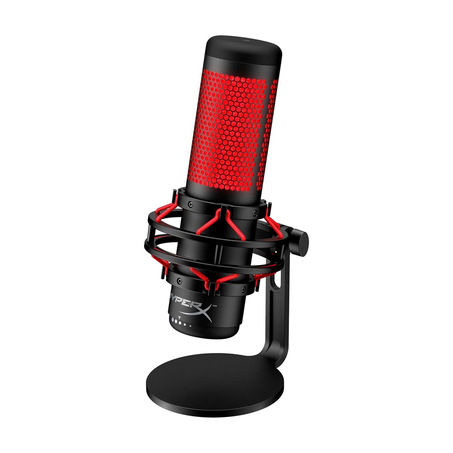 HYPERX QUADCAST - USB CONDENSER GAMING UNIDIRECTIONAL MICROPHONE, FOR PC, PS4 AND MAC, RED LED - BLACK (HX-MICQC-BK)