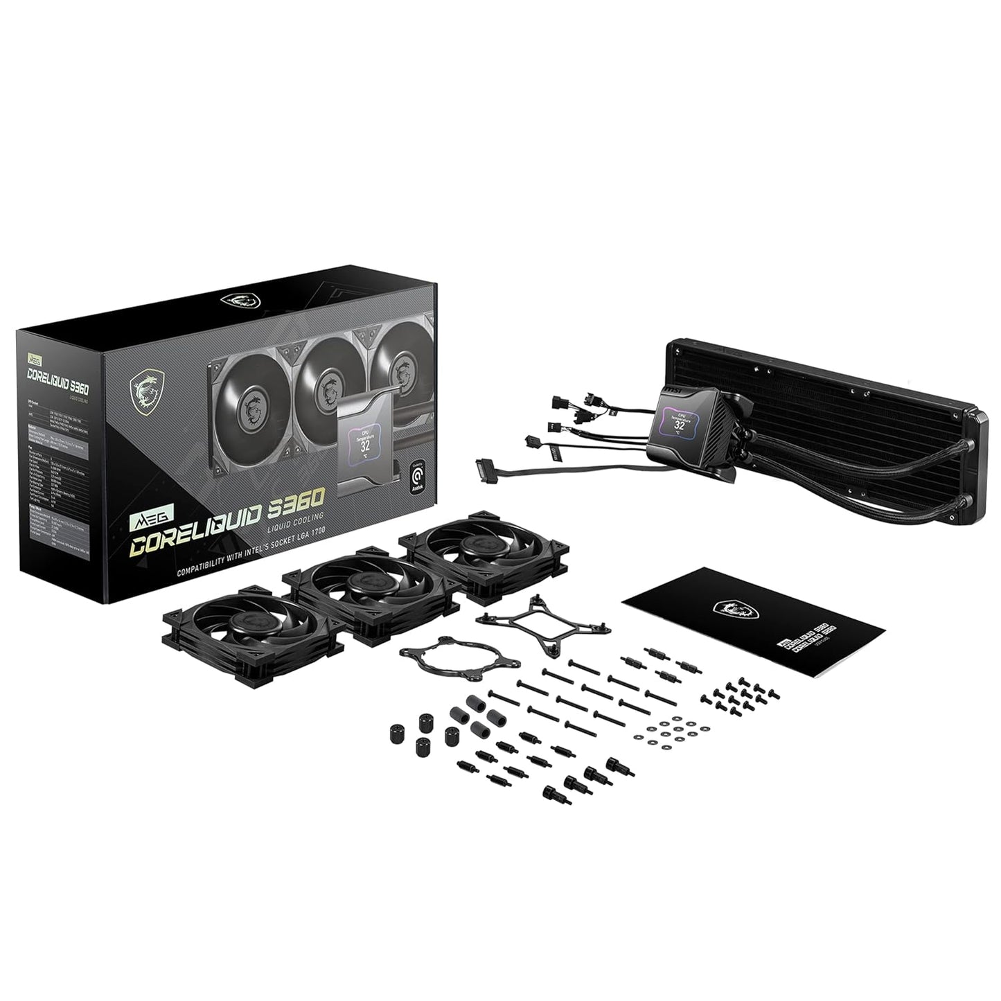 MSI MAG CORELIQUID S360 360MM AIO LIQUID COOLER BLACK