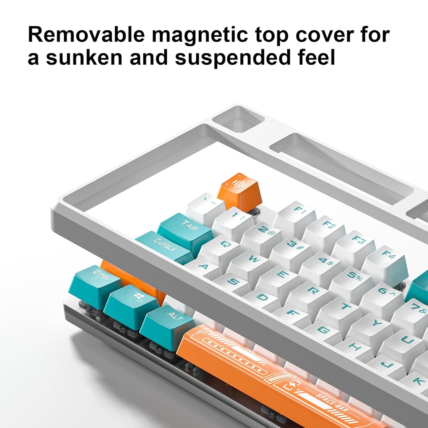 AULA F2088PRO WHITE ORANGE BLUE MECHANICAL GAMING KEYBOARD