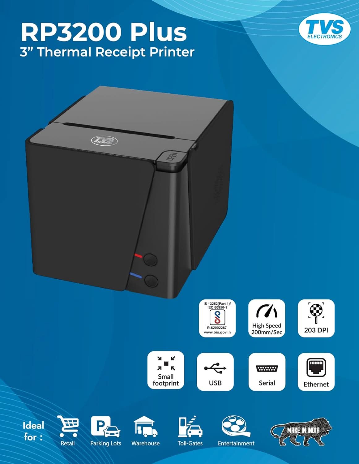 TVS ELECTRONICS RP 3200 Plus 3" Thermal Receipt Printer