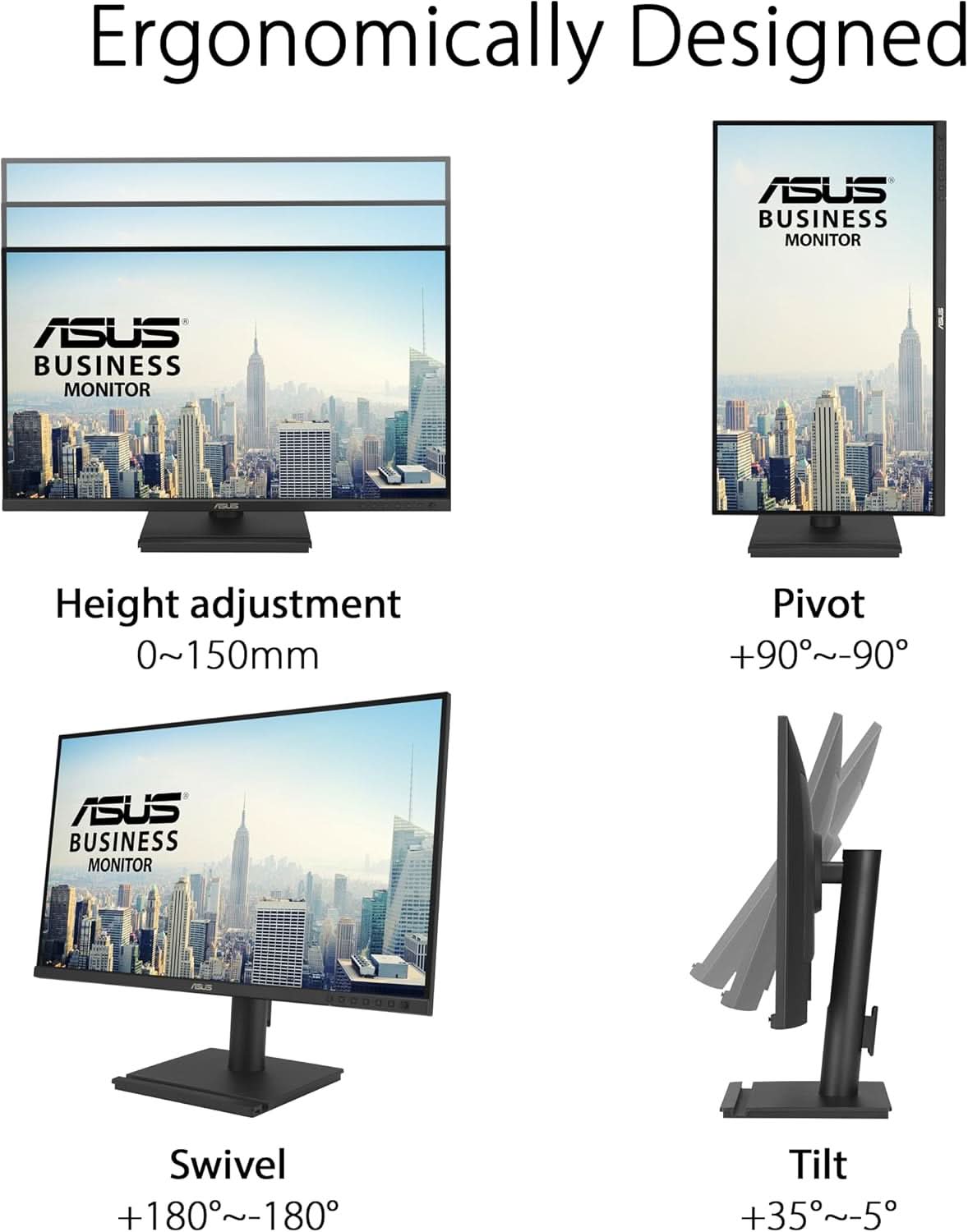 ASUS 27 Inch 1440P QHD, IPS USB-C RJ45 Docking Monitor
