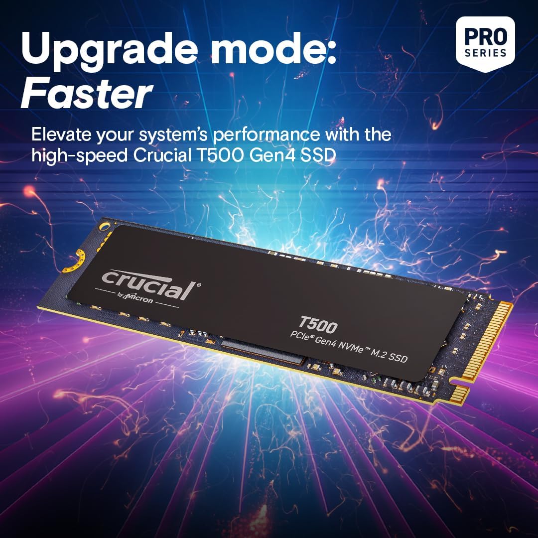 CRUCIAL T500 2TB PCIE GEN4 NVME M.2 SSD CT2000T500SSD8