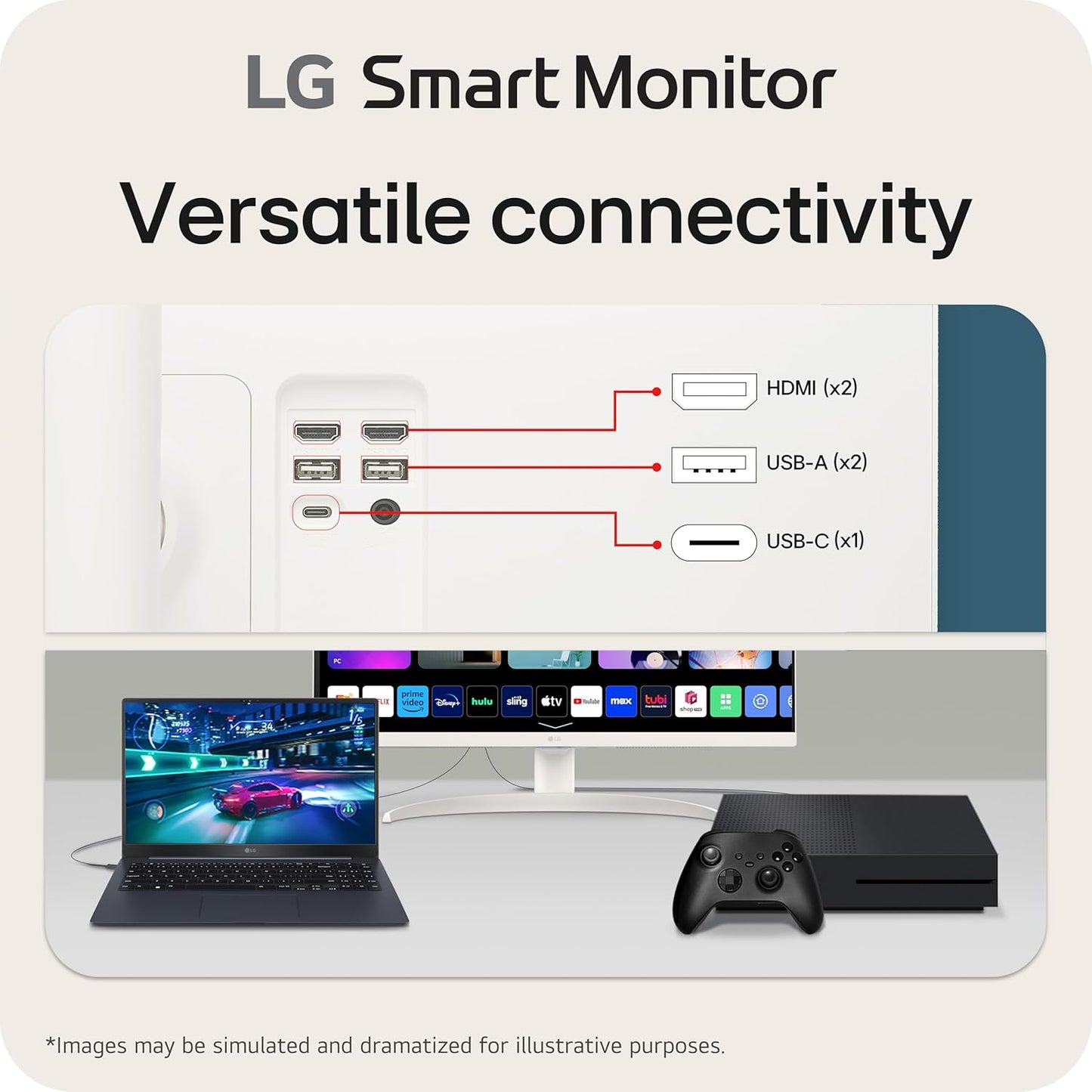 LG 27SR75U-W 27 inch 4K UHD Smart Monitor, White