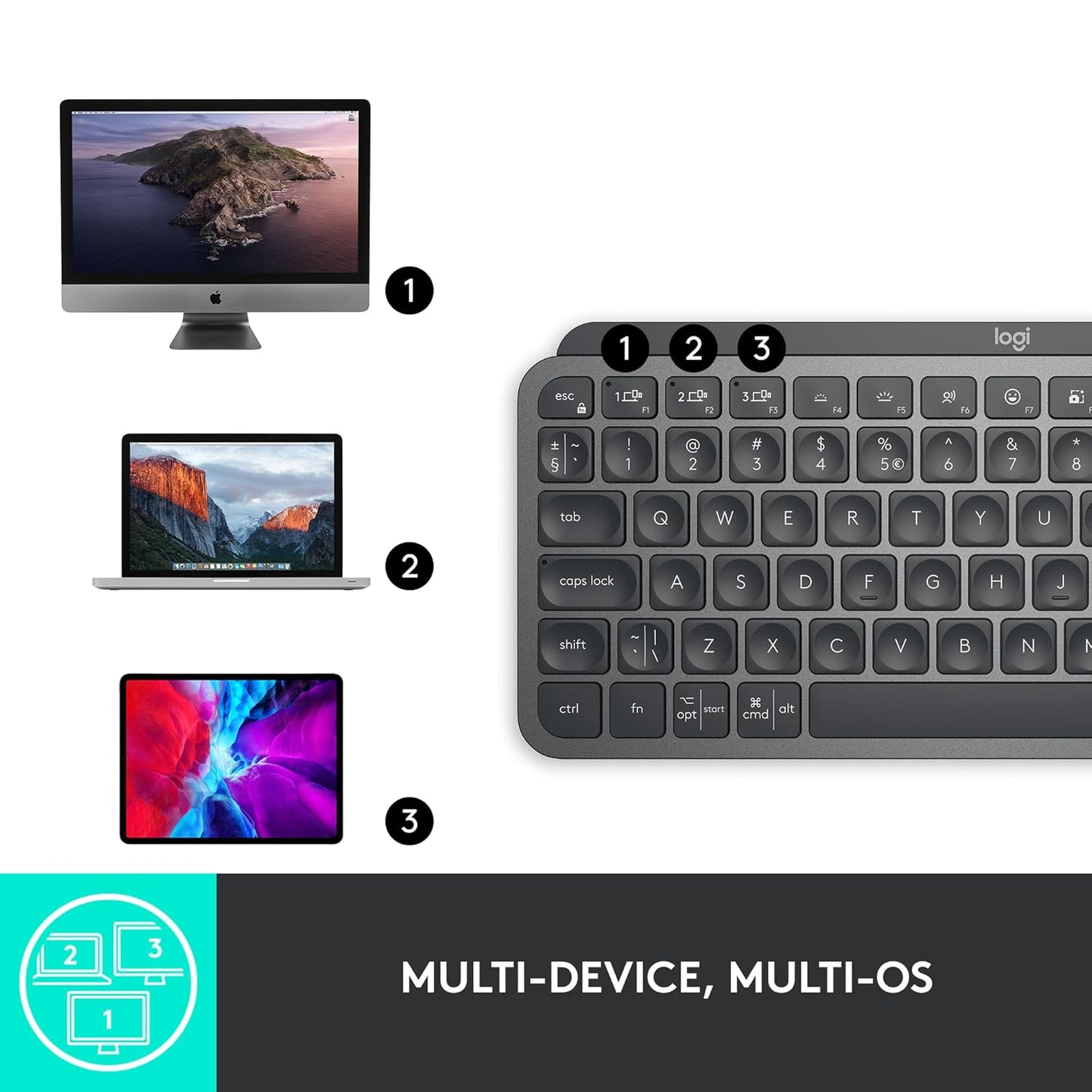 LOGITECH MX KEYS MINI WIRELESS KEYBOARD GRAPHITE