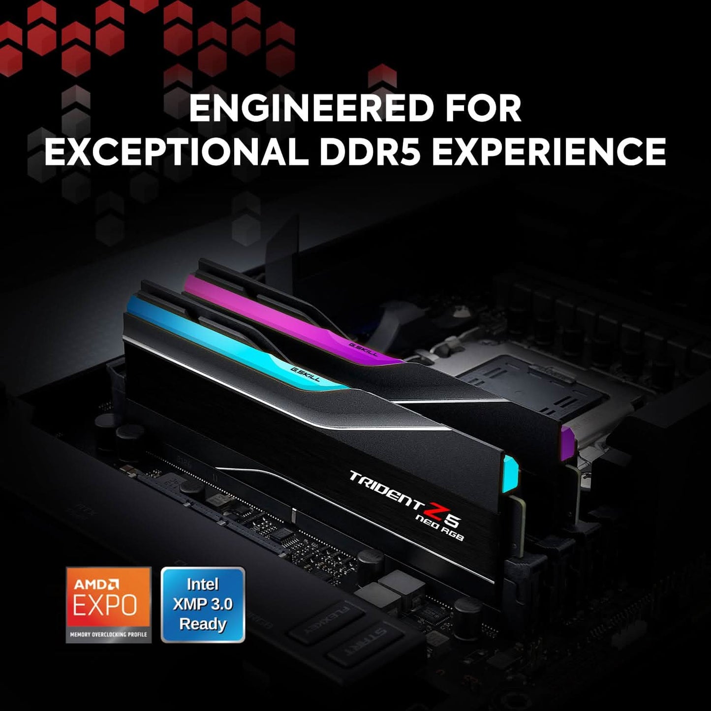 G.Skill Trident Z5 Neo RGB AMD Expo 32GB (2 * 16GB) DDR5 6000 MHz CL36-36-36-96 1.35V Desktop Memory RAM - F5-6000J3636F16GX2-TZ5NR