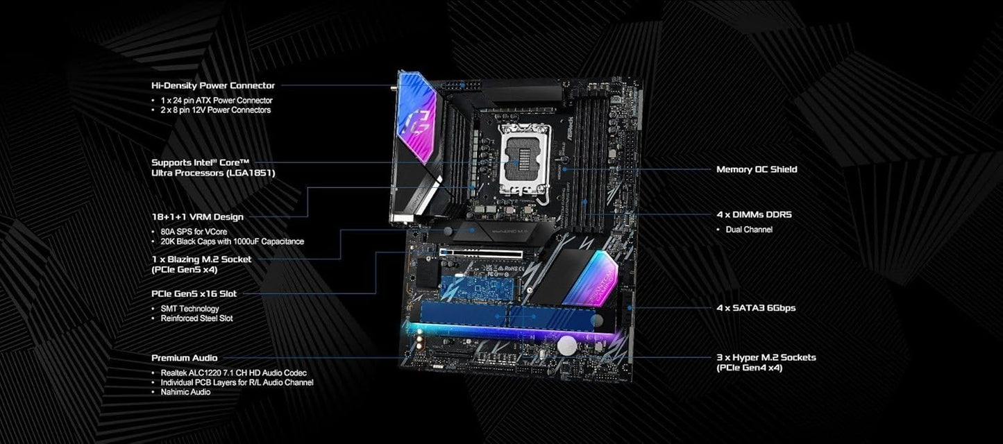 ASROCK Z890 LIGHTNING WIFI LGA 1851 ATX MOTHERBOARD