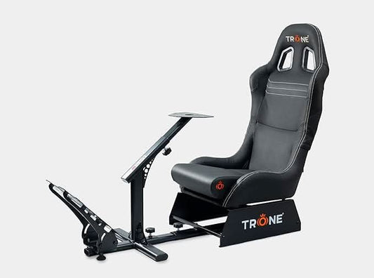 TRONE RS1 Charcoal Leather Racing Simulator Gaming Chair with Seat and Cockpit