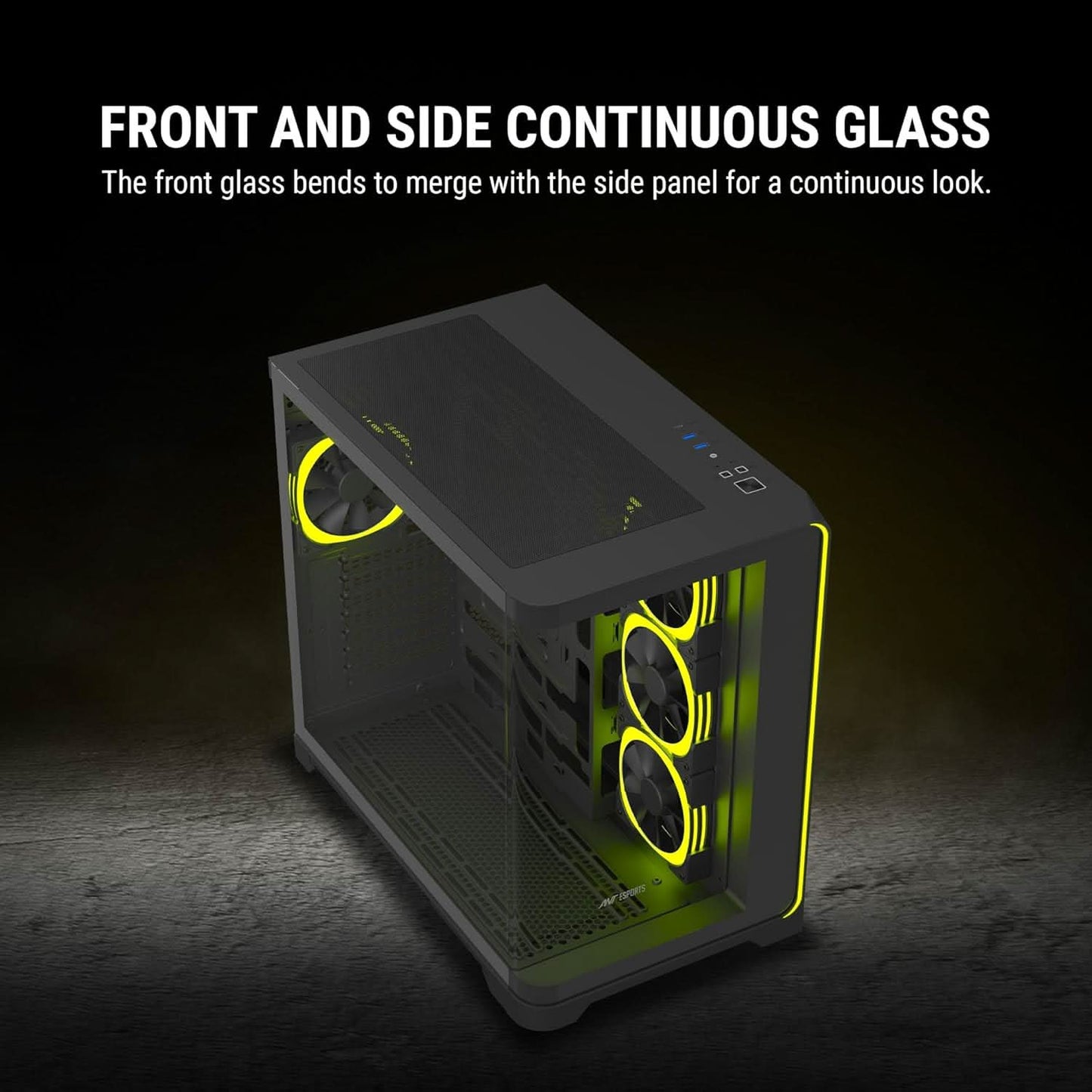 ANT ESPORTS CRYSTAL ARC ARGB ATX MID TOWER CASE BLACK