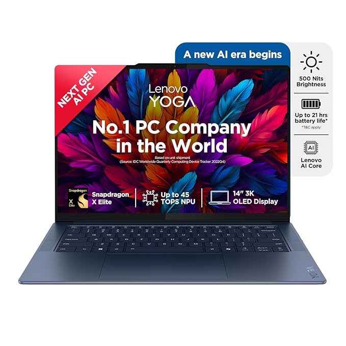 LENOVO YOGA SLIM 7 14Q8X9 (83ED003BIN) LAPTOP (SNAPDRAGON X ELITE/32 GB/1 TB SSD/WINDOWS 11)