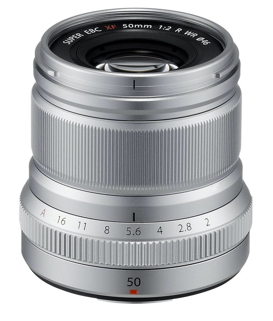 FUJIFILM FUJINON XF 50MM F2 R WR PRIME LENS - SILVER (WEATHER RESISTANCE)