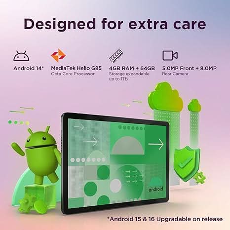 Lenovo MediaTek Helio G85 Octa Core, 4GB, 64GB, 4G calling and WiFi, 10.1 INCH ZAEJ0054IN