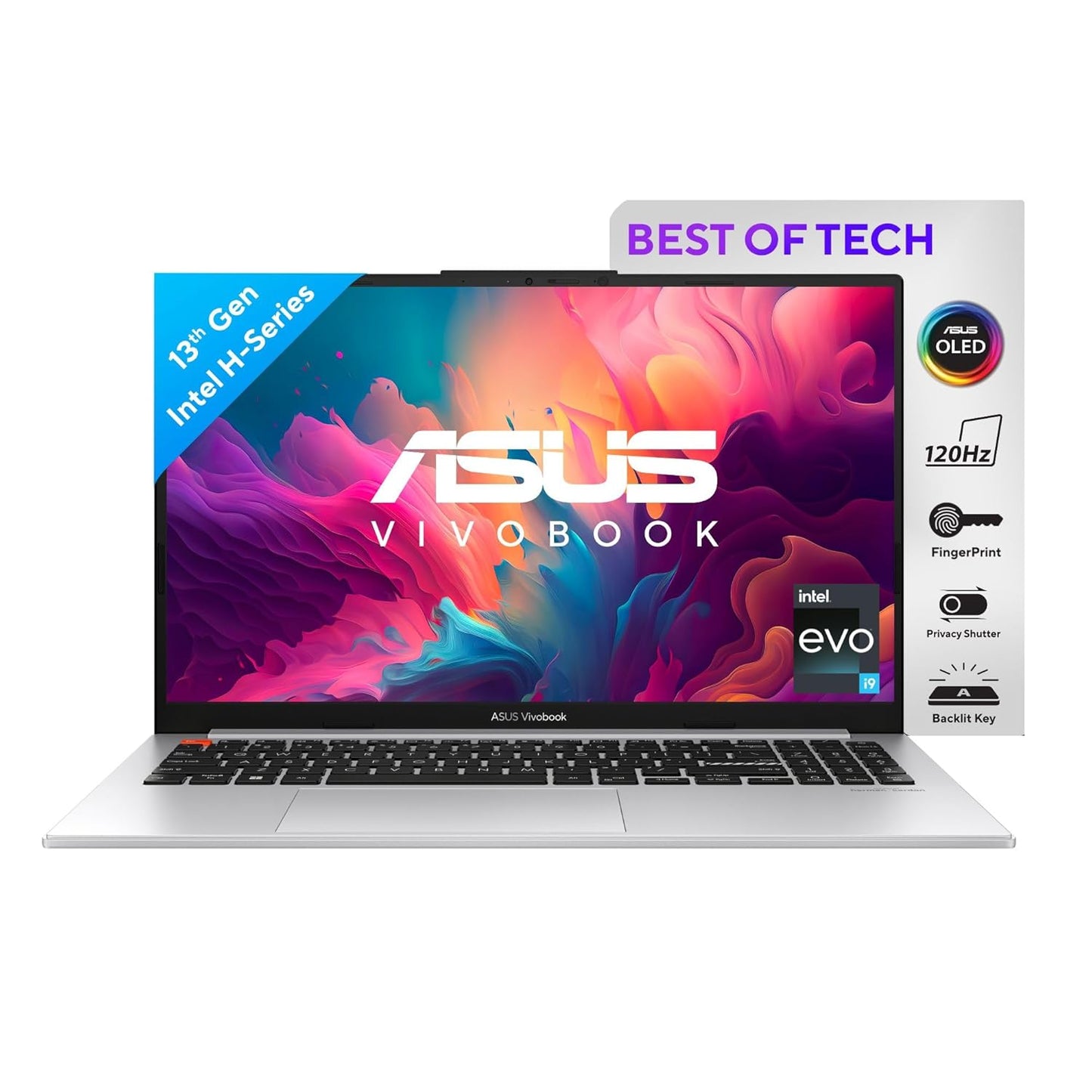 ASUS VIVOBOOK S 15 OLED INTEL CORE I9-13900H EVO / 16GB LPDDR5 / 1TB GB PCIE 4.0 SSD / 15.6-INCH / 2.8K (2880 X 1620) OLED 16:9 /COOL SILVER / FINGERPRINT / BACKLIT KB / WIN 11 HOME / MS OFFICE LAPTOP S5504VA-MA953WS