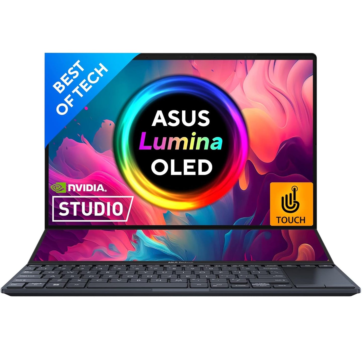 ASUS ZENBOOK PRO 14 DUO OLED (2022) DUAL SCREEN, 14.5" (36.83 CM) 2.8K OLED 120HZ TOUCH, CREATOR/GAMING LAPTOP, INTEL EVO CORE I7 12TH GEN, (16GB/1TB/4GB RTX 3050 TI/BLACK/1.75 KG), UX8402ZE-M711WS