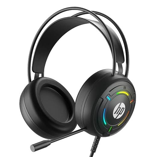 HP G370 Wired Gaming Headset, 360 Degree Omnidirectional Noise-Canceling Microphone, RGB Lighting, Multi-Platform Compatibility