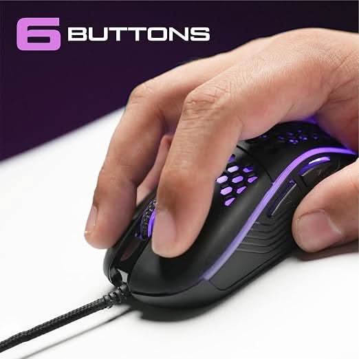 TAG Gamerz Fusion RGB USB Wired Gaming Mouse Black
