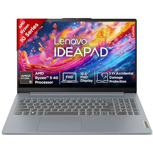 Lenovo IdeaPad Slim 3 Ryzen 5 40, 16GB RAM, 512GB SSD, 15.6 inch, Integrated AMD Radeon 610M Graphics, Windows 11, Microsoft 365 Basic plus Office 2024, Grey 82XQ01HQIN