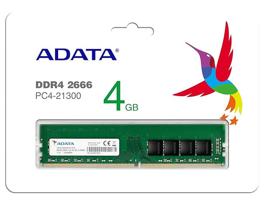 ADATA 4GB (1 * 4 GB) DDR4 2666 MHZ U-DIMM CL 19-19-19 DESKTOP MEMORY RAM - AD4U26664G19-RGN