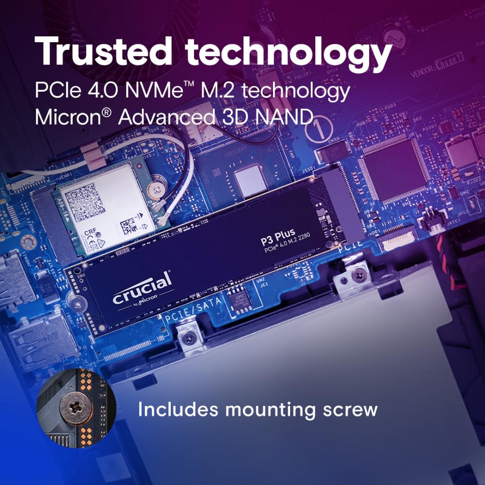 CRUCIAL P3 PLUS 500GB NVME PCIE M.2 SSD CT500P3PSSD8