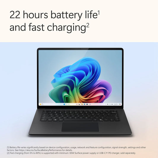 MICROSOFT NEW SURFACE LAPTOP (7TH EDITION) - WINDOWS 11 HOME COPILOT + PC - 15 LCD PIXELSENSE TOUCHSCREEN - QUALCOMM SNAPDRAGON X ELITE (12 CORE) - 16GB RAM - 512GB SSD - GRAPHITE - ZHH-00048
