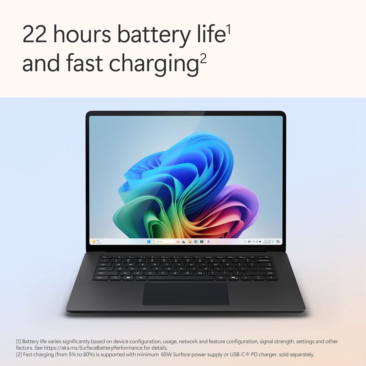 Microsoft New Surface Laptop (7th Edition) - Windows 11 Home Copilot + PC - 15” LCD PixelSense Touchscreen - Qualcomm Snapdragon X Elite (12 Core) - 16GB RAM - 1TB SSD - Graphite - ZYT-00048