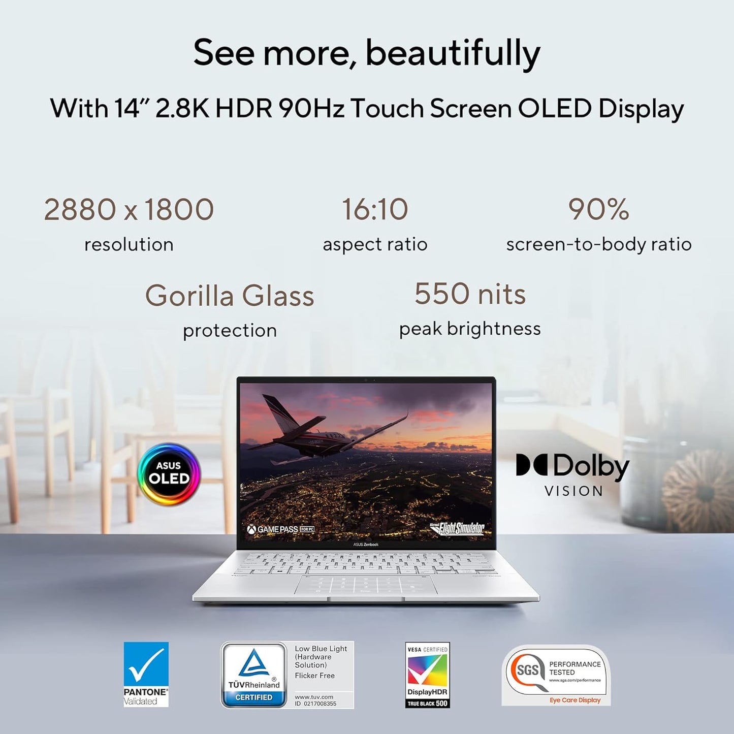 ASUS ZENBOOK 14 OLED (2023), INTEL CORE I5-1340P 13TH GEN, 14" (35.56 CM) 2.8K 90HZ OLED, THIN & LIGHT LAPTOP (16GB/512GB SSD/IRIS XE/WIN 11/OFFICE 2021/75W BATTERY/SILVER/1.39 KG), UX3402VA-KN542WS
