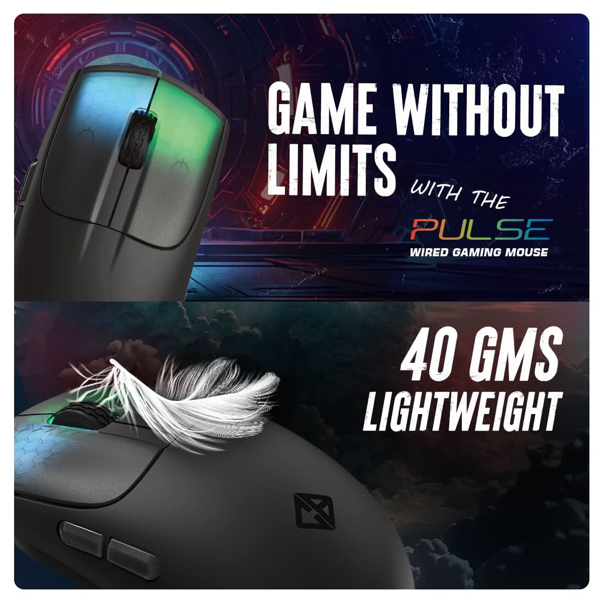 Cosmic Byte Pulse Wired RGB Gaming Mouse (Black)