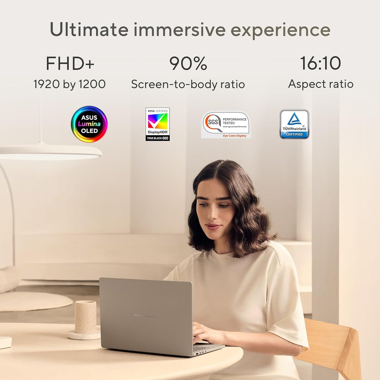 ASUS ZENBOOK A14,SNAPDRAGON X,COPILOT+ AI PC(QUALCOMM ADRENO IGPU/45TOPS/16GB/512GB/FHD+/14"/BACKLIT KEYBOARD/WINDOWS 11/M365 BASIC (1YEAR)*/OFFICE HOME 2024/ZABRISKIE BEIGE/0.98 KG) UX3407QA-QD258WS