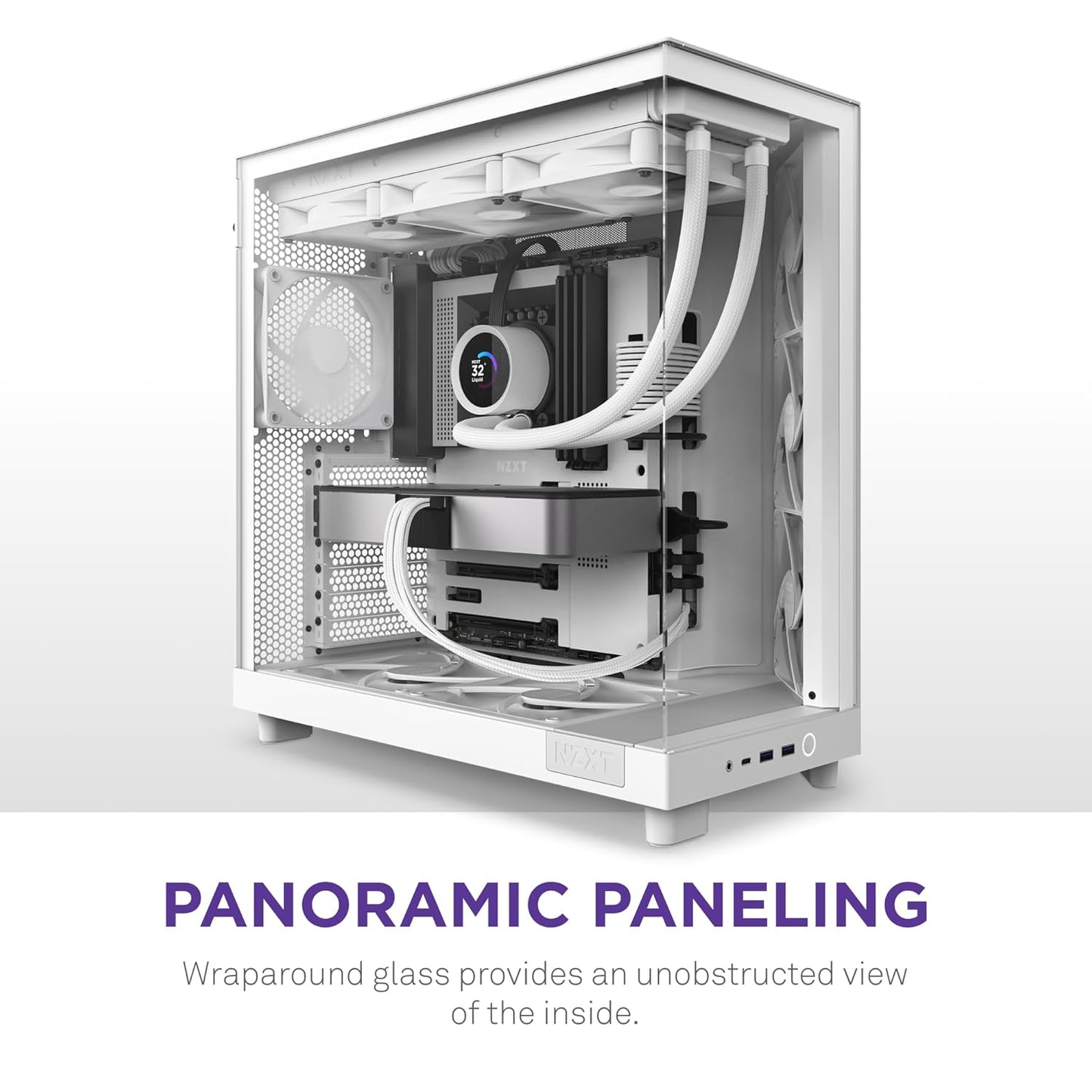 NZXT CHASSIS H6 FLOW (2023) COMPACT DUAL-CHAMBER ATX CASE W/O PSU - ALL WHITE-CC-H61FW-01