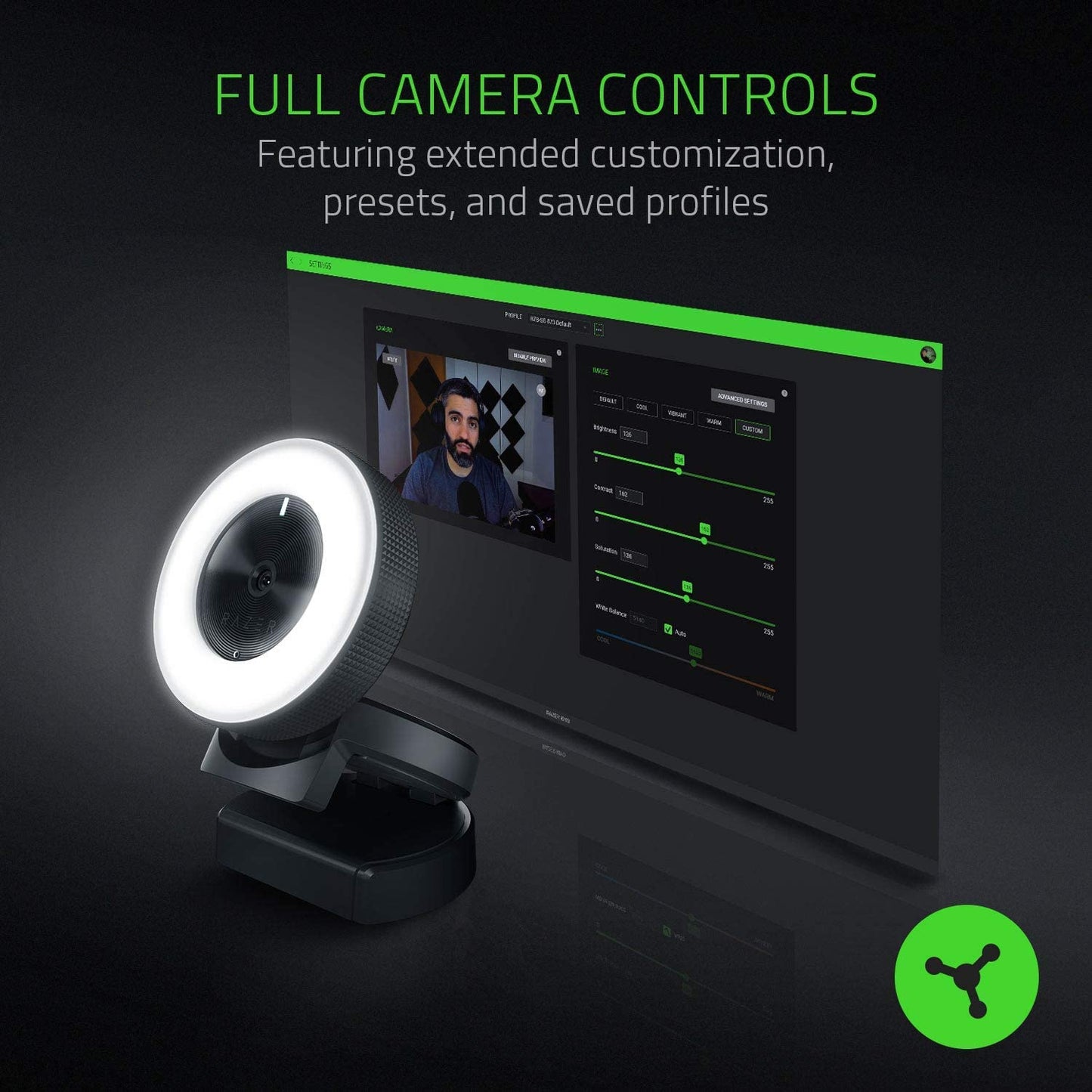 RAZER KIYO - DESKTOP CAMERA FOR STREAMING WITH ILLUMINATION - FRML