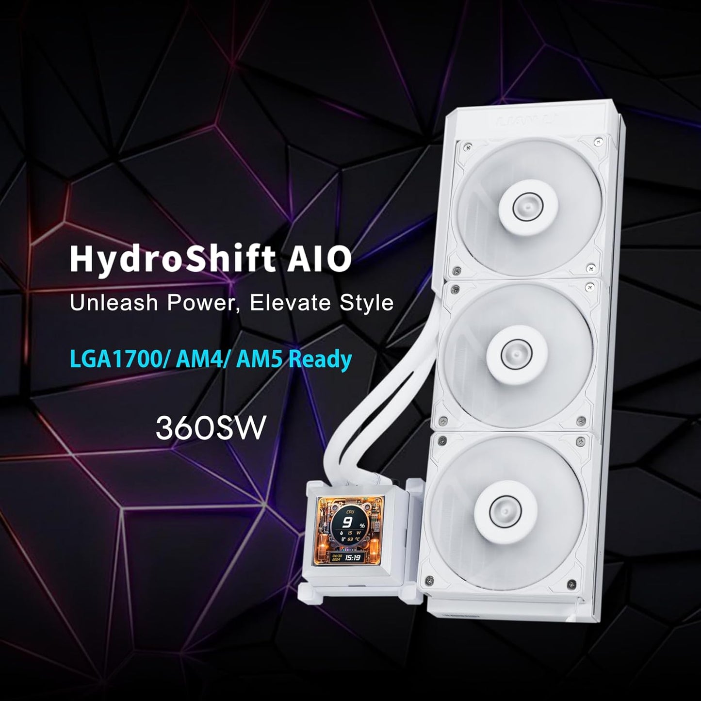 LIAN LI HYDROSHIFT LCD 360S LIQUID COOLER WITH HEATSINK- WHITE (G89.GHSLCD36SW.IN)