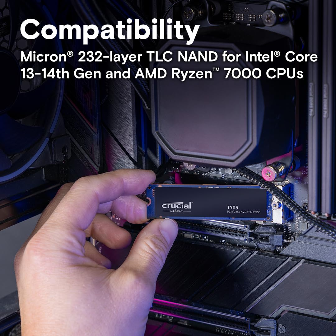 CRUCIAL T705 1TB PCIE GEN5 NVME M.2 SSD CT1000T705SSD3
