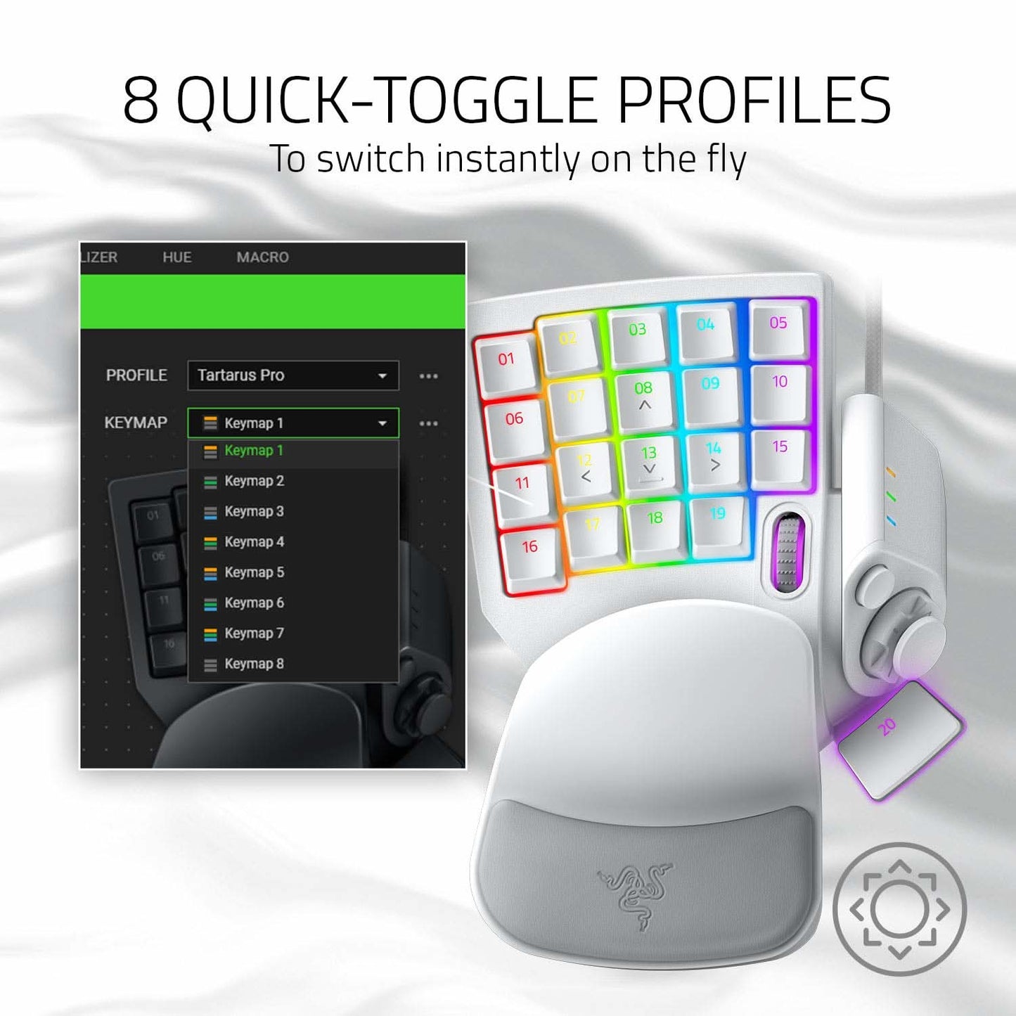 RAZER TARTARUS PRO ANALOG OPTICAL GAMING KEYPAD MERCURY RZ07-03110200-R3M1
