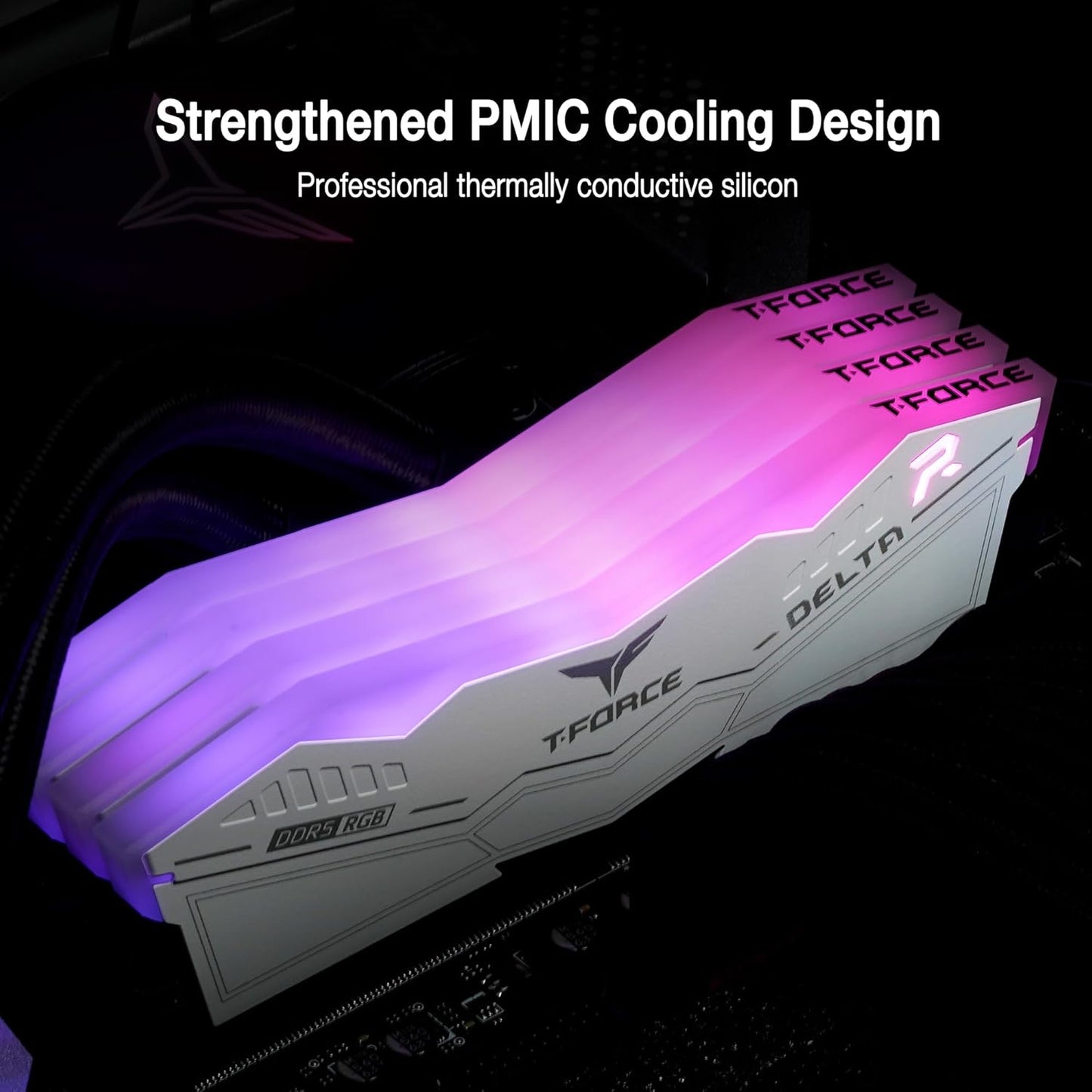 TEAMGROUP T-FORCE DELTA RGB 32GB (16GBX2) DDR5 6000MHZ DESKTOP RAM (WHITE)