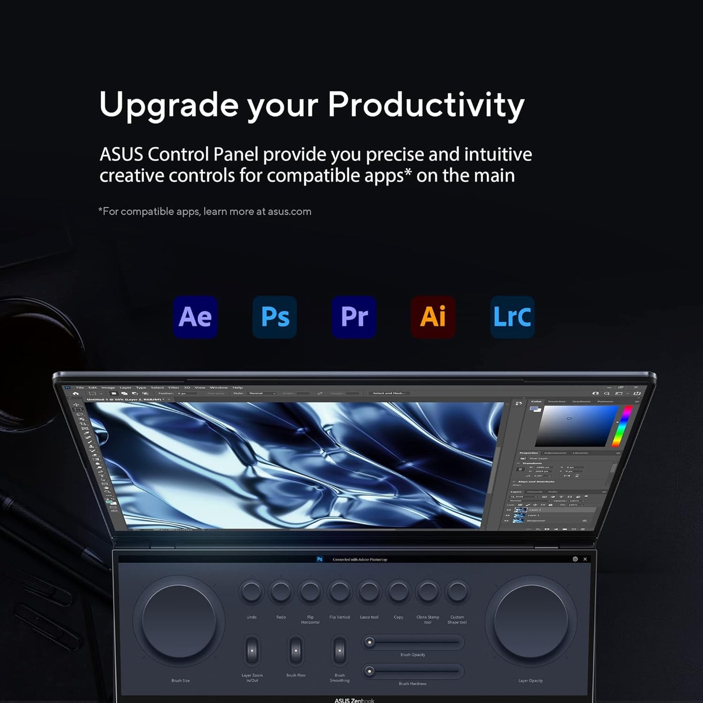 ASUS ZENBOOK PRO 14 DUO OLED (2022) DUAL SCREEN, 14.5" (36.83 CM) 2.8K OLED 120HZ TOUCH, CREATOR/GAMING LAPTOP, INTEL EVO CORE I7 12TH GEN, (16GB/1TB/4GB RTX 3050 TI/BLACK/1.75 KG), UX8402ZE-M711WS