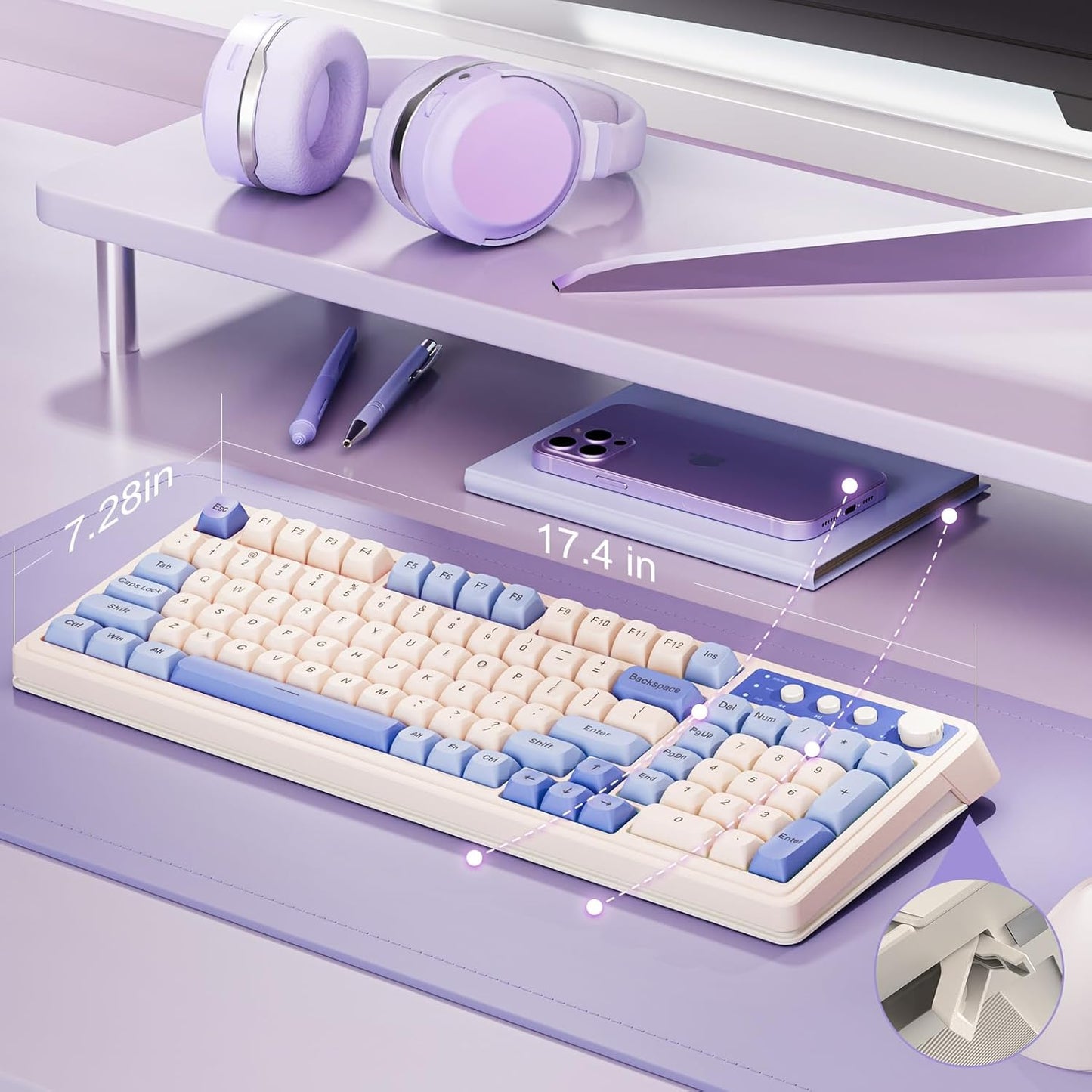 Aula S99 Purple Membrane Gaming Keyboard