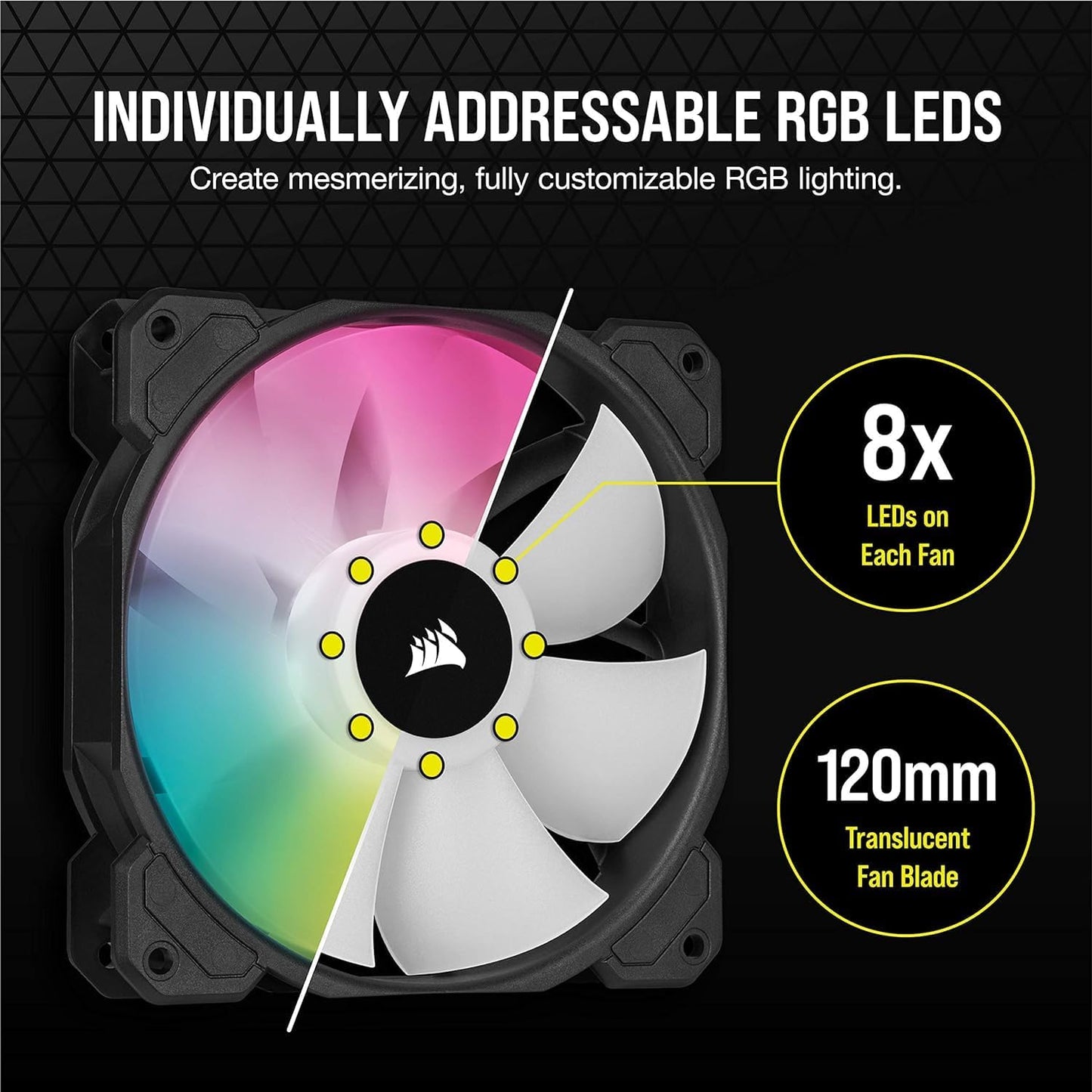 CORSAIR SP SERIES SP120 RGB ELITE 120MM RGB LED FAN WITH AIRGUIDE SINGLE PACK CO-9050108-WW