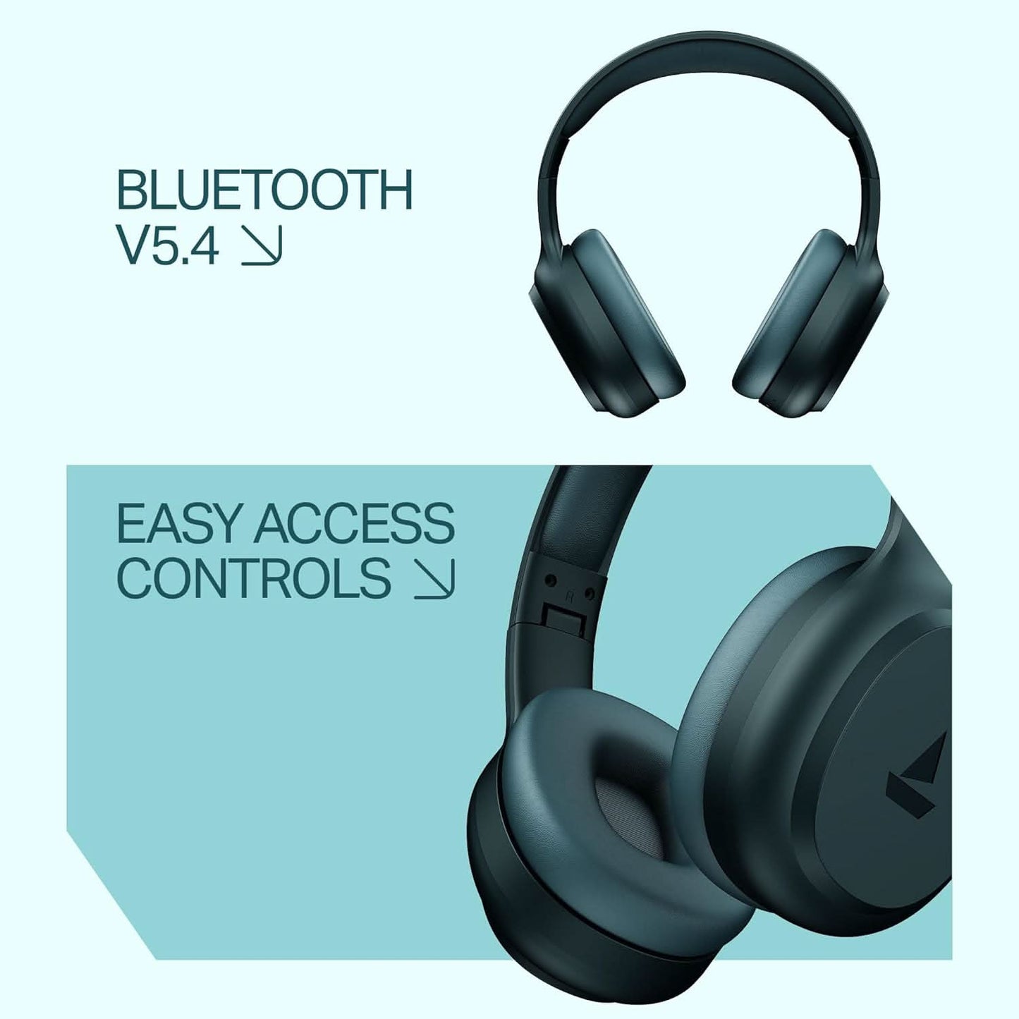 Boat Rockerz 421 Bluetooth Wireless Over Ear Headphone with Mic (Bold Blue)