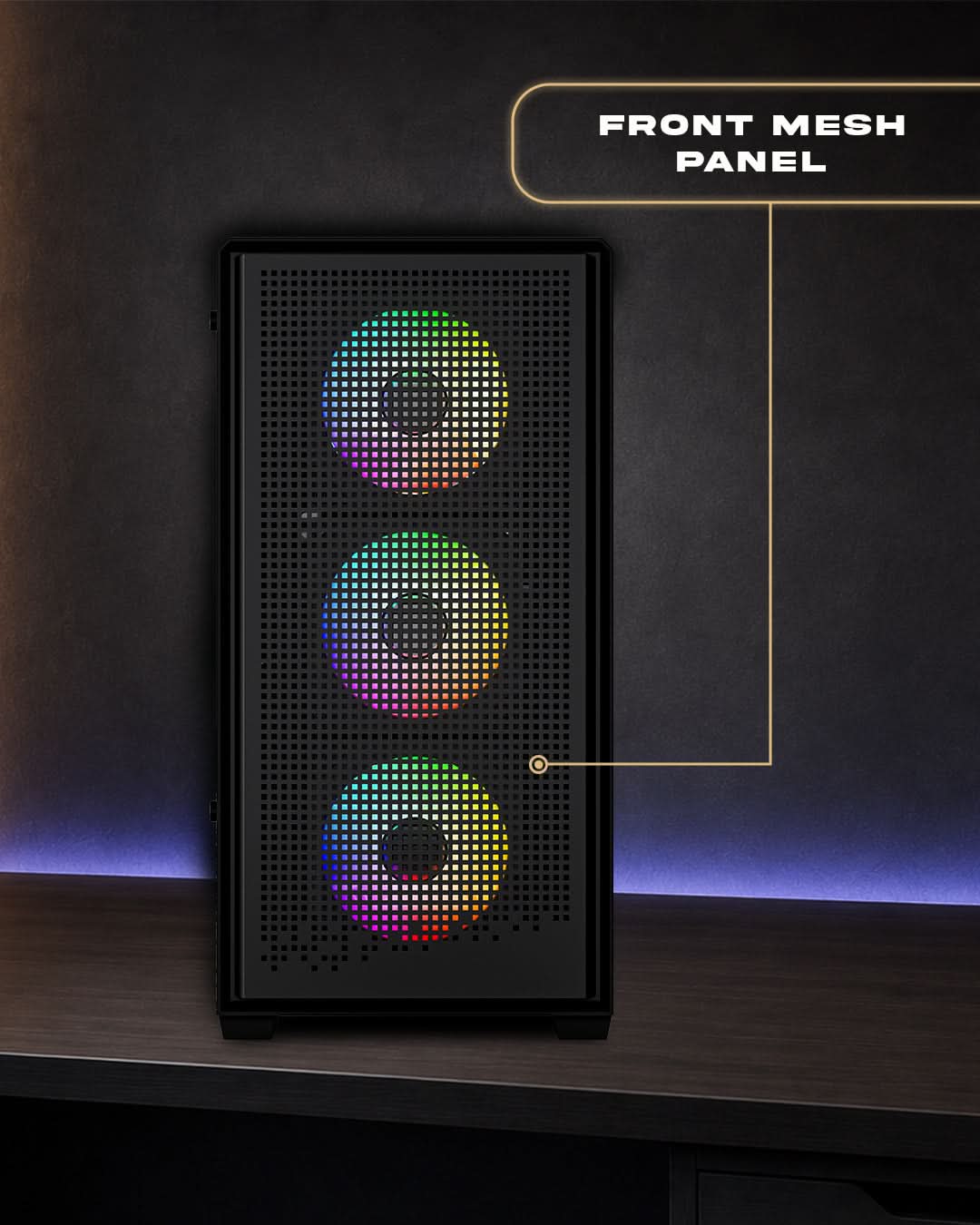 TAG Gamerz Nebula Gaming Mid Tower Cabinet Black